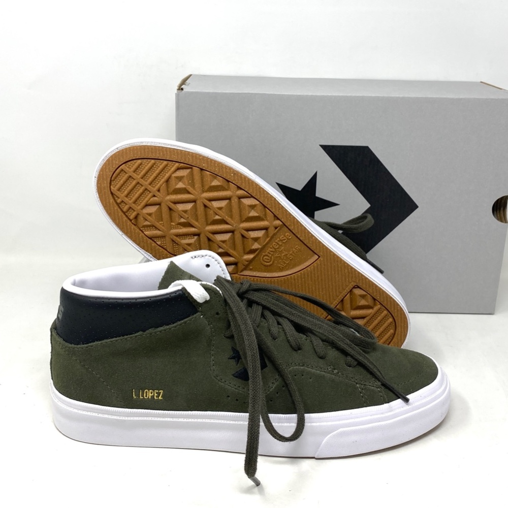 Converse Louie Lopez Pro Shoes Men's Size Suede Khaki Mid Top Casual 171981C - Picture 9 of 11